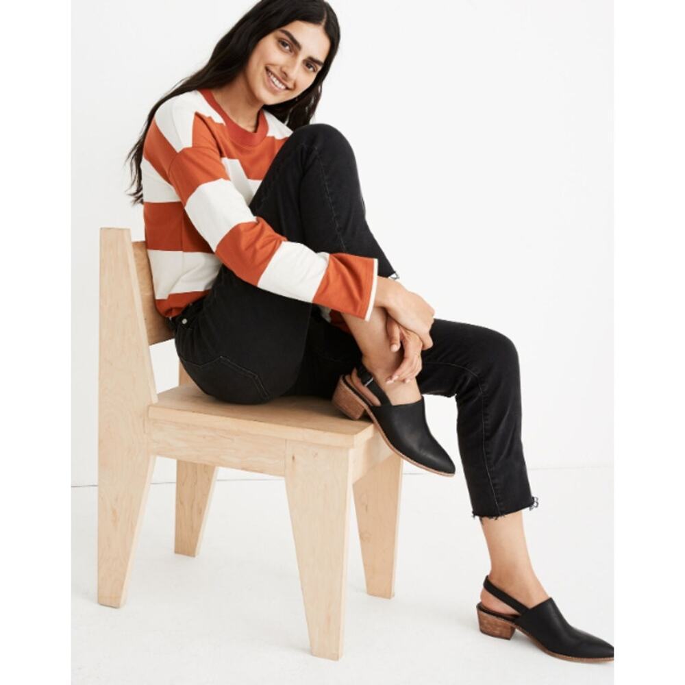 Madewell Women's High Rise Slim Cropped Boyfriend Denim Jeans Size 29 Tall Black